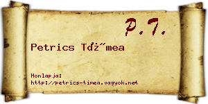 Petrics Tímea névjegykártya